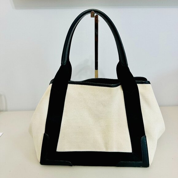 AUTHENTIC BALENCIAGA PARIS CABAS CANVAS AND LEATHER TOTE VINTAGE MADE IN ITALY - Picture 3 of 16